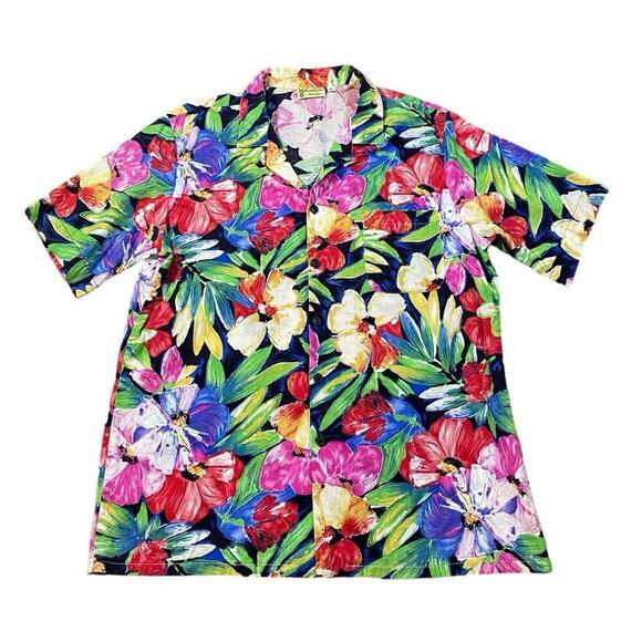 Vintage 70s Hawaiian Luau x Weekender Casual Button Down Shirt - XL - Picture 1 of 4